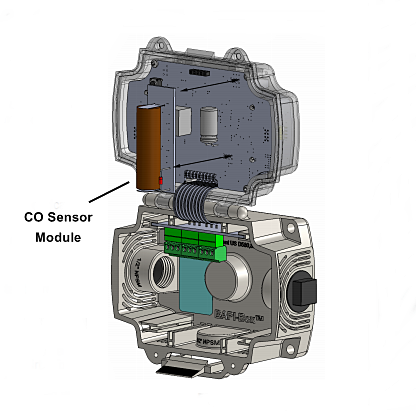 BAPI CO Sensor Module installed in BAPI-Box Carbon Monoxide Sensor