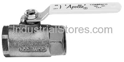 Conbraco 76-103-27A Stainless Steel Ball Valve with Mounting Pad Stainless Steel Latch-Lock Lever and Nut