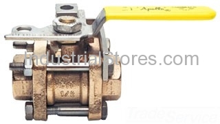 Conbraco 82-104-01 Bronze 3-Piece Full-Port Ball Valve 3/4" Threaded 600psig WOG Cold Non-Shock 150psig Saturated Steam