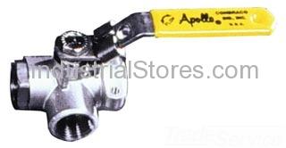 Conbraco 76-607-01 Diversion 3-Way Stainless Steel Ball Valve 1-1/2" Threaded 800psig WOG Cold Non-Shock