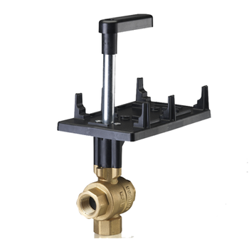 Siemens Building Technology 599-10366 Three-Way Chrome-Plated Ball Valve with Brass Stem 1-1/4" 40Cv